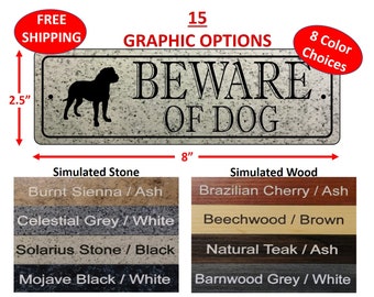 CUIDADO CON EL SIGNO DOG, Beagle, Boxer, Dachshund, Husky, Poodle, Rottweiler 2 1/2" x 8" - Envío gratis