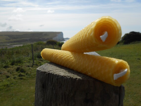 100 Cera De Abejas Velas Grandes Natural Laminado En Caja De Lujo