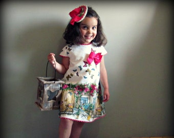 JARDIN.Bébé.Fille.(Nb à +8 ans).Robe.Usage quotidien ou occasion spéciale.Différents tissus et finitions.Anniversaires.Fêtes.Rétro.Fait sur mesure.