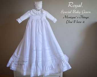 ROYAL Classic Spanish Baby Luxury baptism Gown. unisex baptism gown. Naming Baptism Christening Dedication Blessing gown haute couture gown