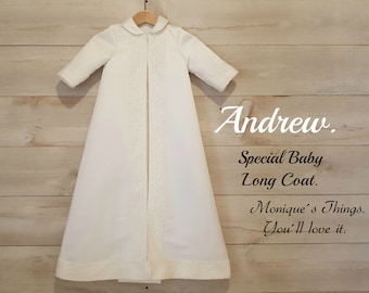 MANTEAU Spécial (MOD ANDREW). Manteaux bébé personnalisés. Cérémonie et journées spéciales. Baptême.