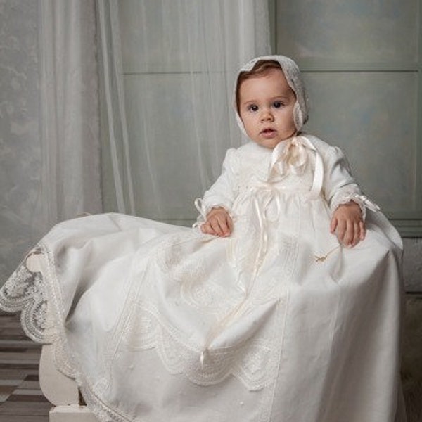 ANNA Baby baptism Gown.Nb-18M.Unisex.christening clothing.Special celebration.Christening gown.christening wearNaming day.Blessing.Heirloom