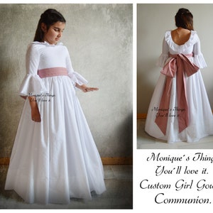 TERESA Girl COMMUNION Dress. Imperial batiste and lace. Create your OWN communion outfit + 6 years old girl. Special finished and design.