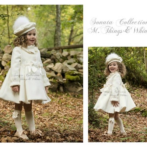 Winter WOOL COAT. Baby toddler Girl Teen. Daily Used. Special celebrations Christmas thanksgiving photoshoot Accessories are sold separately
