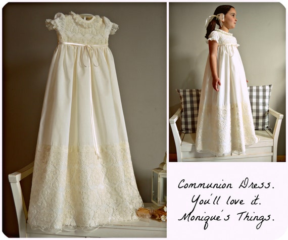Girl Communion Dress Mod Dolors Imperial Batiste And Etsy