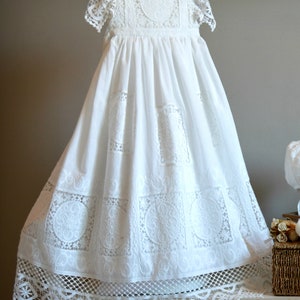 Girl COMMUNION Dress NAIRA. off White Cotton Embroidered. - Etsy