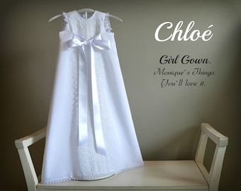 CHLOE Christening Gown - Baptism Gown - Christening Dress - Baptism Dress - Baptismal Gown - Blessing Gown - Chloe Christening Gown