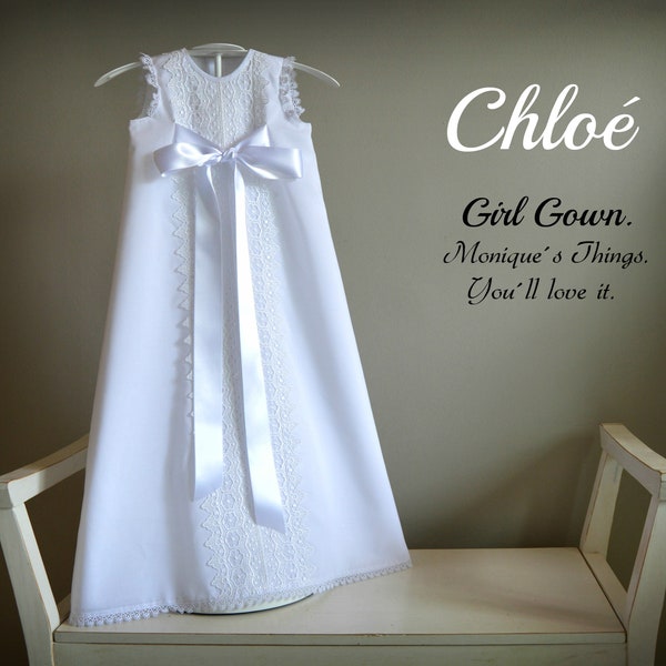 CHLOE Christening Gown - Baptism Gown - Christening Dress - Baptism Dress - Baptismal Gown - Blessing Gown - Chloe Christening Gown