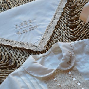 Baptism Towel. Baptismal handkerchief. Accessories for gowns and rompers.Special day, celebration. Babies (boy or girl), toddlers and girls.