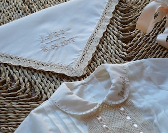 Baptism Towel. Baptismal handkerchief. Accessories for gowns and rompers.Special day, celebration. Babies (boy or girl), toddlers and girls.