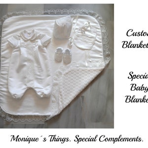 BLANKET Special silk/minky blanket. Custom Blankets. Create your own design. Baby Blanket. Special day o daily use. Baptism, Baby showers,