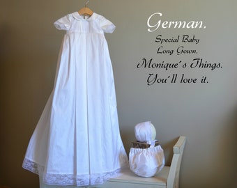 GERMAN SHANTUNG.Baby christening Unisex spanish Gown. Custom gown.silk  Organza,  Naming day Baptism Christening Dedication Blessing Spanish