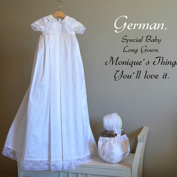 GERMAN SHANTUNG.Baby christening Unisex spanish Gown. Custom gown.silk  Organza,  Naming day Baptism Christening Dedication Blessing Spanish
