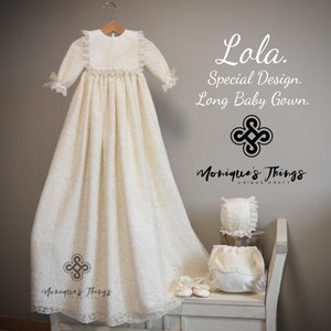 Family Heirloom. LOLA Special Edition Extra-extralong.UNISEX Baby Gown. Custom your OWN outfit. Celebration. Christening. Baptism. Blessing.