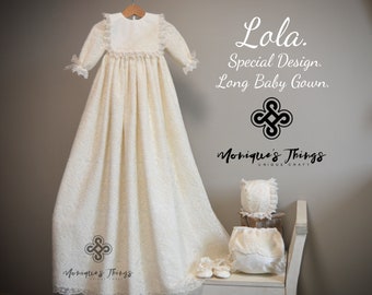 Family Heirloom. LOLA Special Edition Extra-extralong.UNISEX Baby Gown. Custom your OWN outfit. Celebration. Christening. Baptism. Blessing.