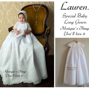 LAUREN. Unisex Classic Baby Luxury  christeningGown. Special celebration.Christening gown.Baptism.Naming.Blessing.Heirloom