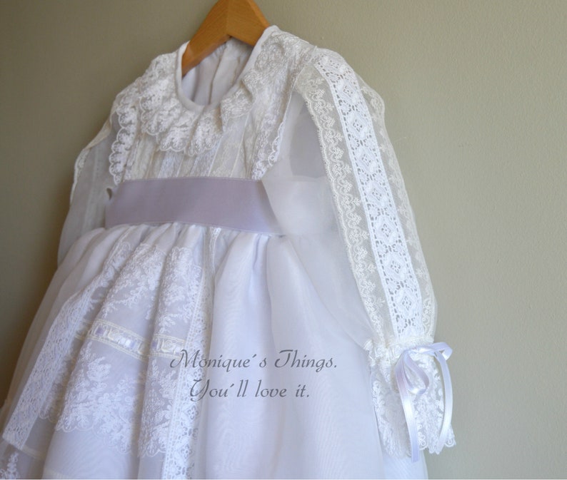 VERA Classic Spanish Luxury Girl Dress. Custom your own outfit REAL HANDMADE. Naming Ceremony Baptism Christening heirloom Blessing Easter image 6