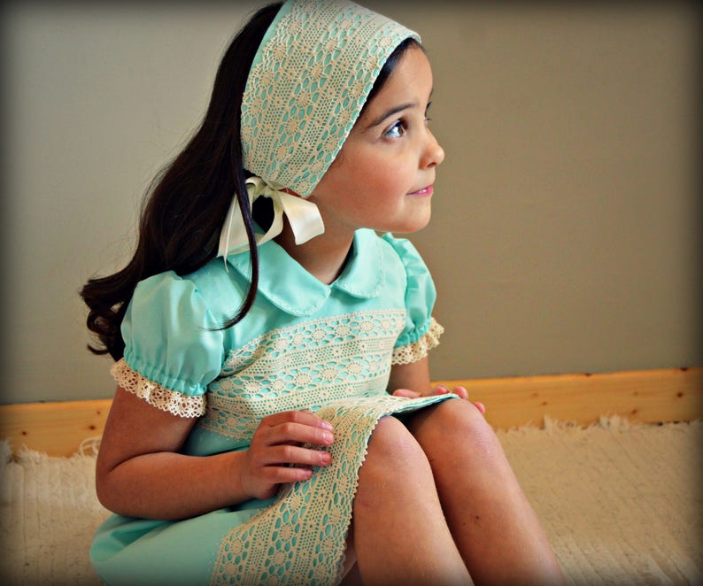 Heirloom. Easter Girl Dress. Mod ESME. ,bobbin lace.Custom your OWN outfit. Different colours. Christening, Naming day.Baptism. image 8