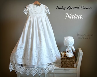 Édition spéciale NAIRA. Robe de baptême unisexe - Robe de baptême - Robe de baptême pour garçons - Robe de baptême pour filles -