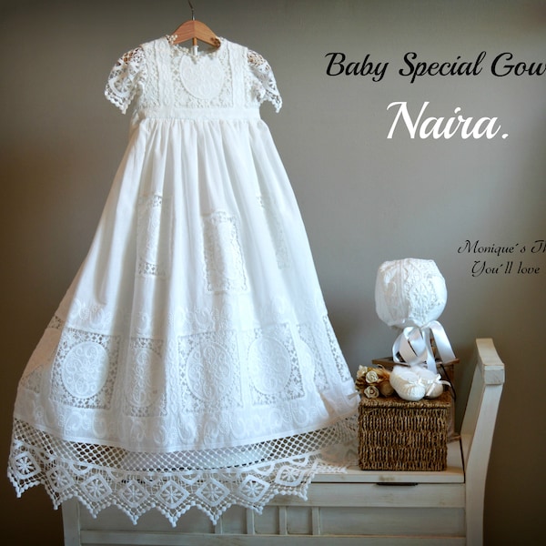 Family Heirloom. NAIRA Special Edition Unisex Christening Gown-baptism Gown-Baptism Gown for Boy-Baptism Gown for Girl-Unisex Baptism Gown -