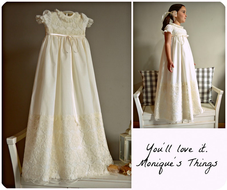 Different colours Naming day.Baptism. Imperial /& bobbin lace.Custom your OWN outfit Easter Girl Dress Mod- DOLORS Heirloom Christening