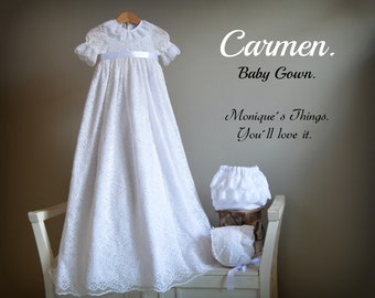 CARMEN Baby baptism Gown.Unisex.christening clothing.Special celebration.Christening gown.christening wear.Blessing.Heirloom lace BAPTIS