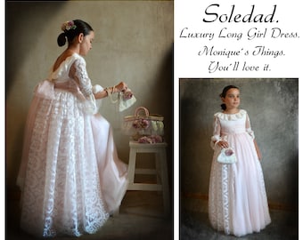 SOLEDAD Classic Spanish Luxury Girl Dress. Custom your own outfit REAL HANDMADE. Communion Wedding Flower Ceremony heirloom Blessing Easter