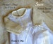 Ready to ship. Romper & Bonnet. White batiste. Baby Size 9/12 months. Bubble style. Stitch garter knitted. 