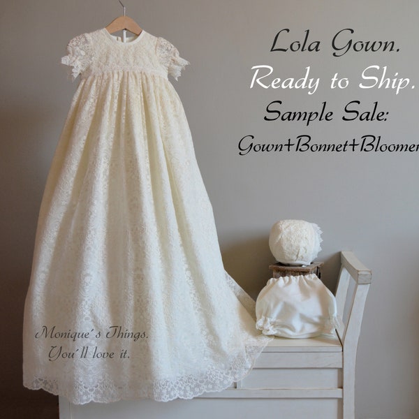 LOLA Baby baptism Gown.baptism sale.Unisex.christening clothing.Special celebration.Christening gown.christening wear.