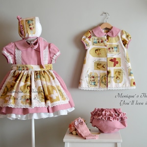 Baby Toddler Girl apron Dress.Custom outfit,Spanish style. Easter dress,flower dress,tea party,birthday dress, pageant dress,pageant dress,