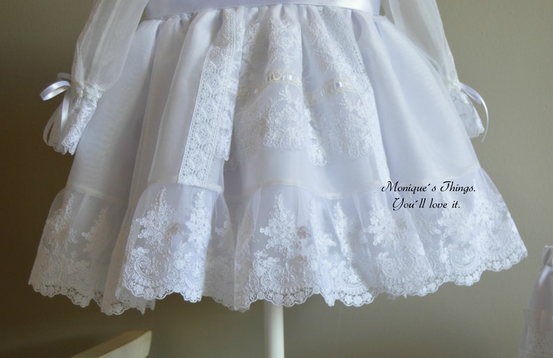 VERA. Luxuskleid. Unisex-Baby. Haute Couture Passende Accessoires. Stellen Sie sich je nach Alter Ihr eigenes Set zusammen. Taufen, Hochzeiten, besondere Zeremonien Bild 3