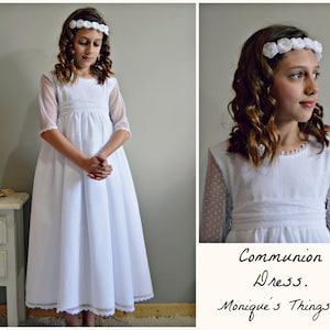 Girl COMMUNION Dress.Tulle,batiste&guipure.Create your OWN communion outfit.+6 years old girl. Special finished and design.