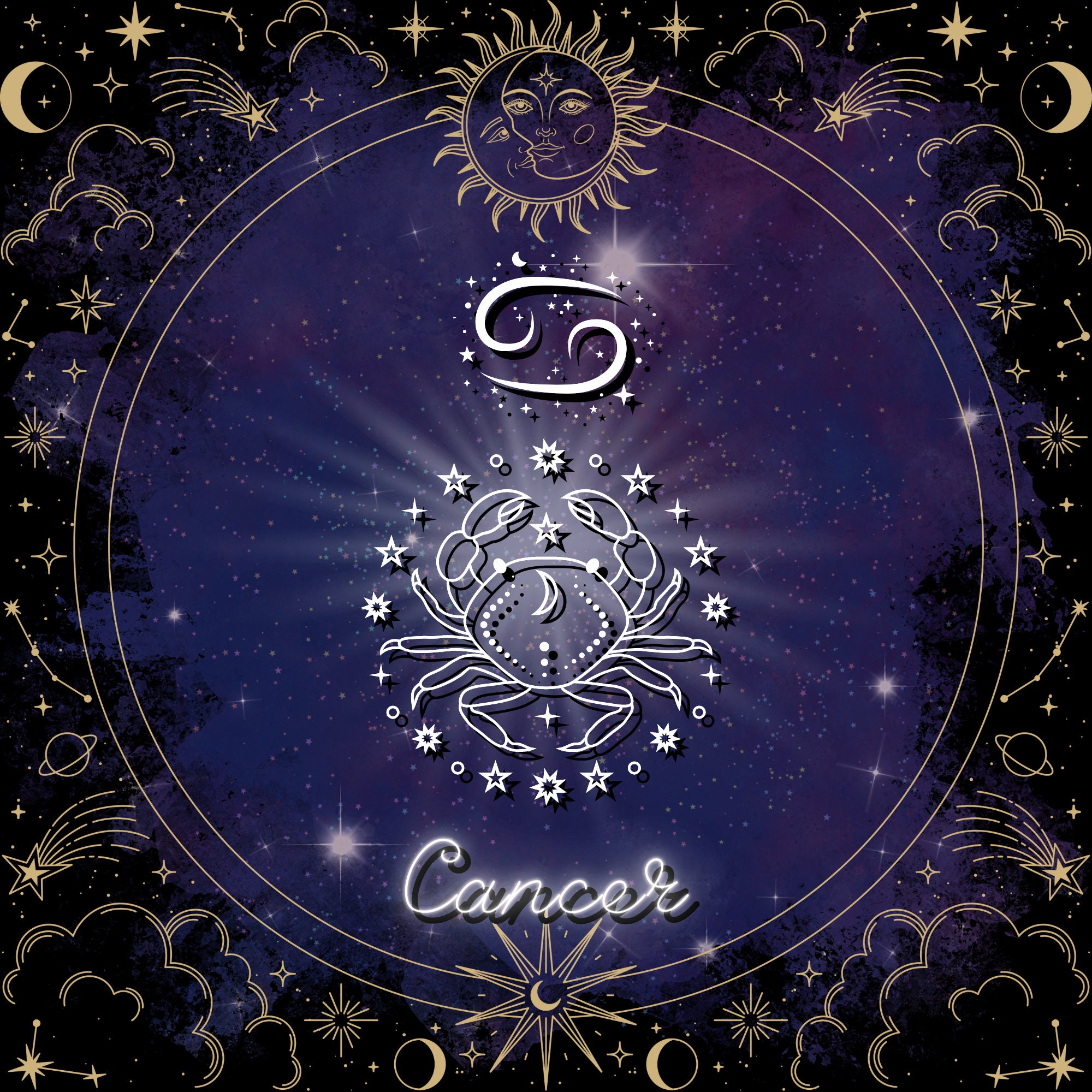Cancer Zodiac Digital Art - Etsy