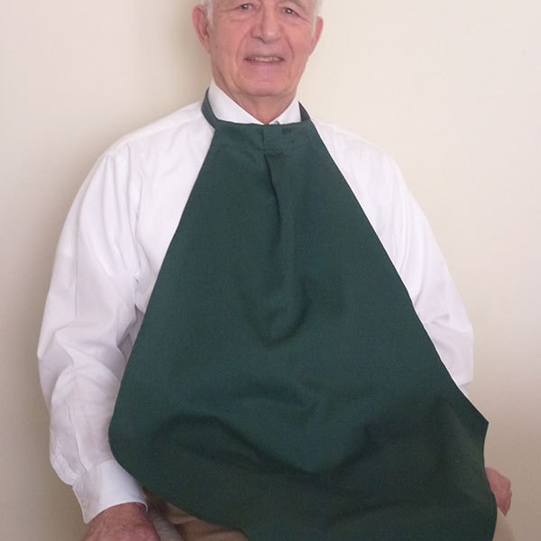 Dignified Adult Bib, Napkin at Your Neck, Stain Resistant, Machine Washable, Full Coverage
