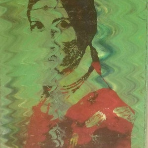 painting of a woman- zig zag stlye  painting - cool painting of a woman - renaissance woman painting