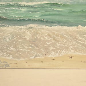 Ocean Wave Painting - Beach Wall Art - Coastal Decor for Living Room - Green Seascape Canvas - Ocean-Inspired Home Decor 24x24 bild 2