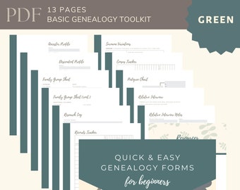 Ancestor Profile Page Pack Printable digital Download - Etsy