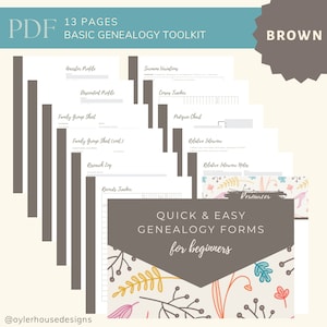Printable Genealogy Forms Basic Genealogy Toolkit PDF Instant Download
