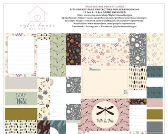 Wild | Digital Journal Cards For Project Life, Scrapbooking, Card Making, Collage, Mixed Media