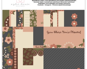 Blooms and Buds | Digital Journal Cards For Project Life, Scrapbooking, Card Making, Collage, Mixed Media