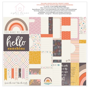 Falling Leaves / Digital Journal Cards For Project Life, Scrapbooking, Card Making, Collage, Mixed Media