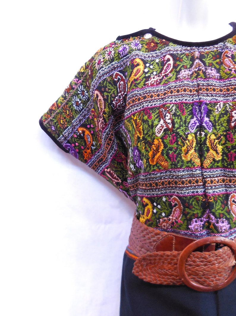 Authentic Handmade Mayan Guatemalan Embroidered Huipil from Comalapa Guatemala