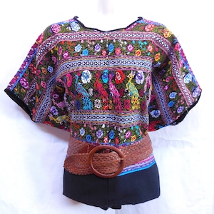 Authentic Handmade Mayan Guatemalan Embroidered Huipil from Comalapa Guatemala