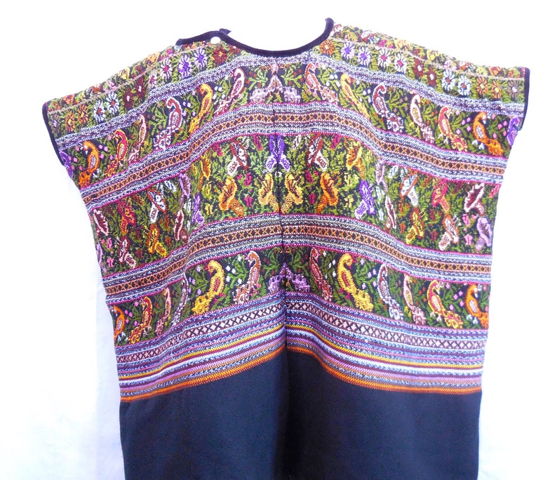 Authentic Handmade Mayan Guatemalan Embroidered Huipil from Comalapa Guatemala