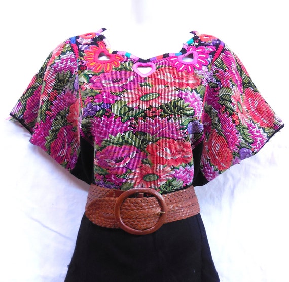 Mayan Guatemalan Embroidered Huipil from Chichica… - image 1