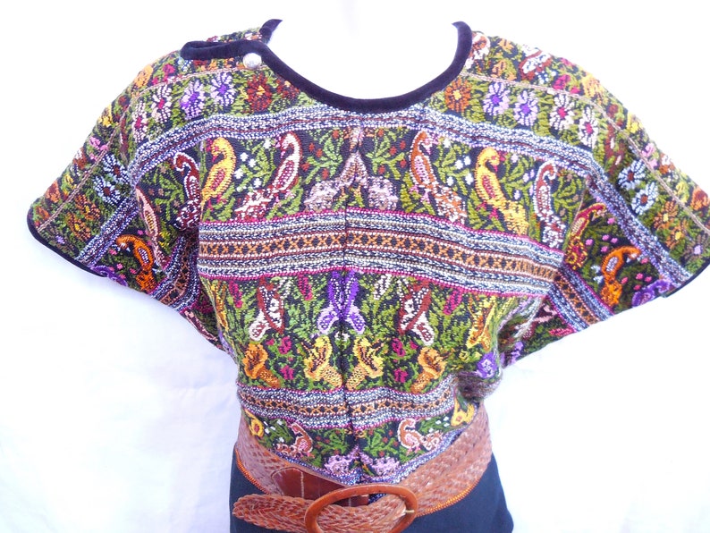 Authentic Handmade Mayan Guatemalan Embroidered Huipil from Comalapa Guatemala