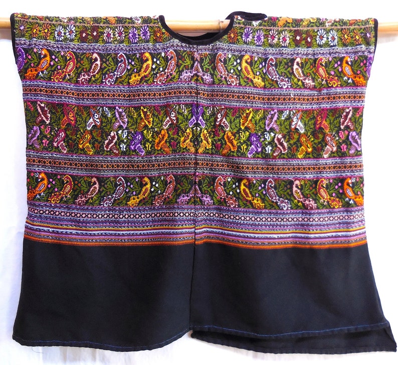 Authentic Handmade Mayan Guatemalan Embroidered Huipil from Comalapa Guatemala
