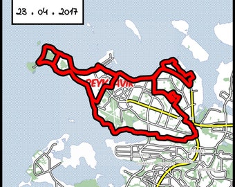 Marathon gift for runner/personalised marathon map/running print/lichtenstein art print/route map(digital copy only)