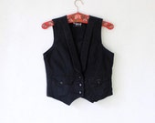 Women 39 s Black Denim Vest Sleeveless Vest Top Medium Size