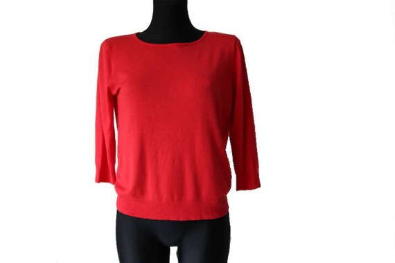 red open back sweater